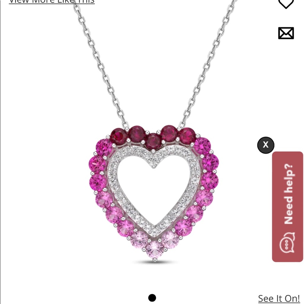 Lab-Created Ruby, Pink & White Lab-Created Sapphire Necklace